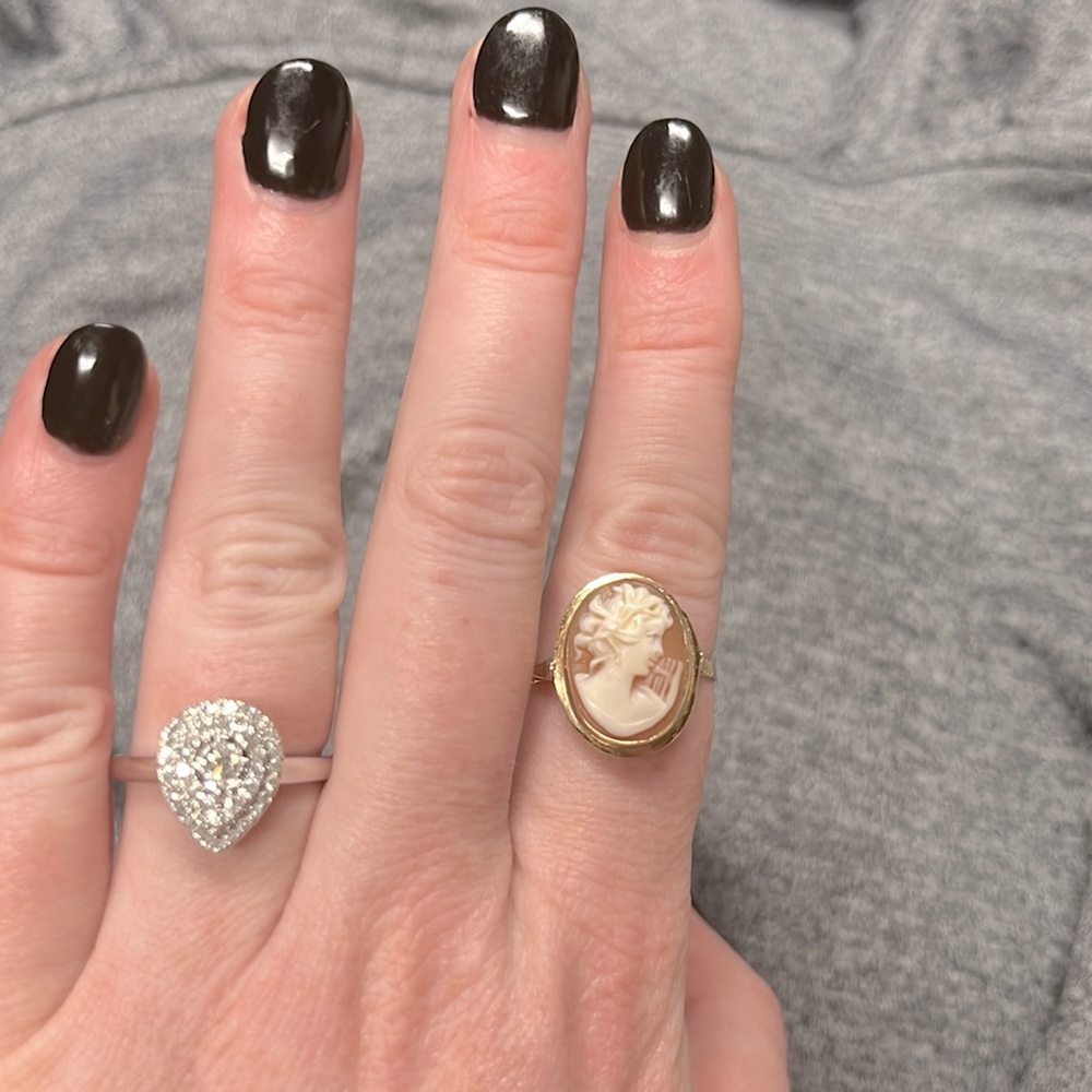 14k vintage cameo ring